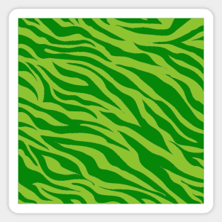 Tiger Print Green Two Toned Sticker